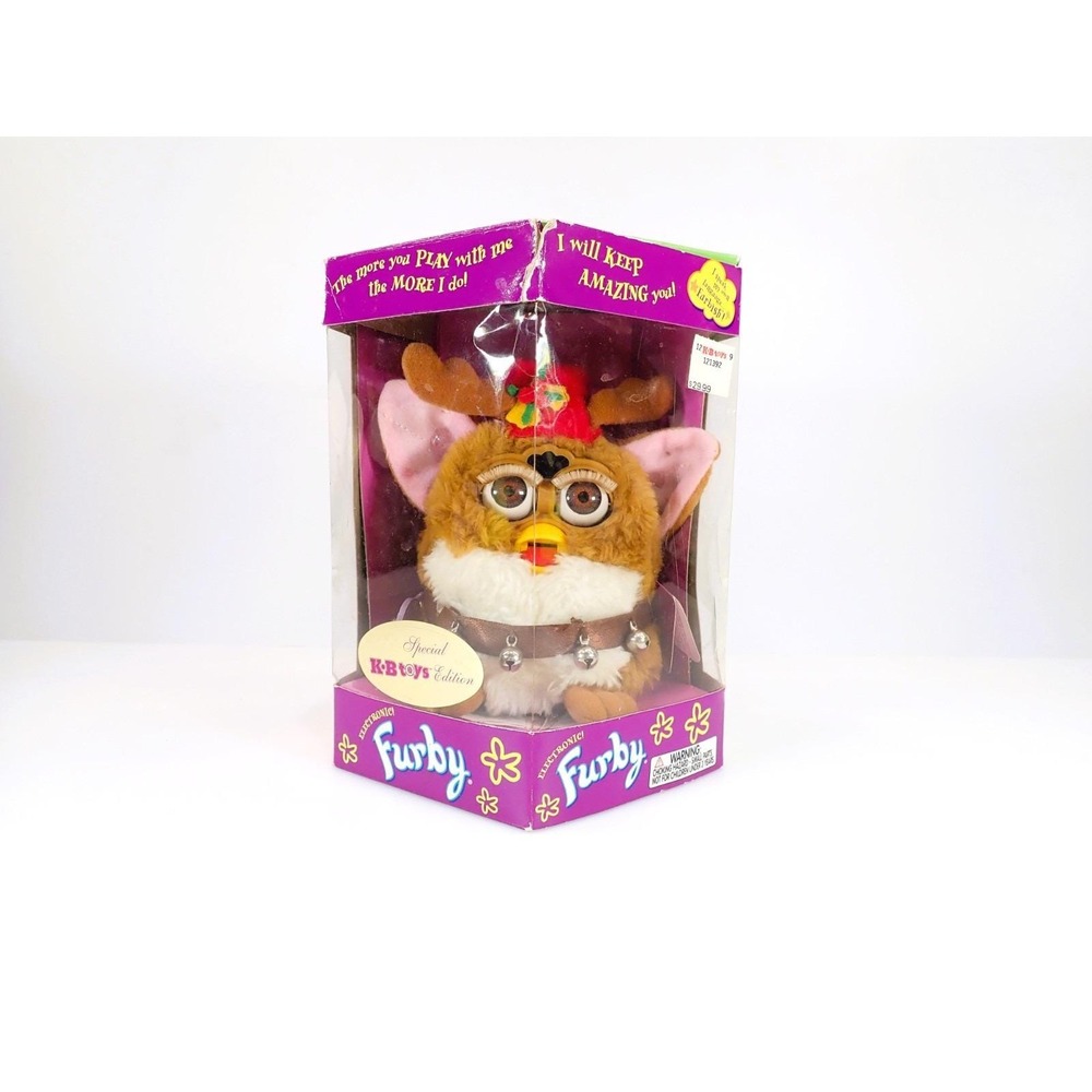 Vtg. 1999 Tiger Furby Special KB Toys Edition Reindeer Holiday Tested Works Box - Picture 16 of 16